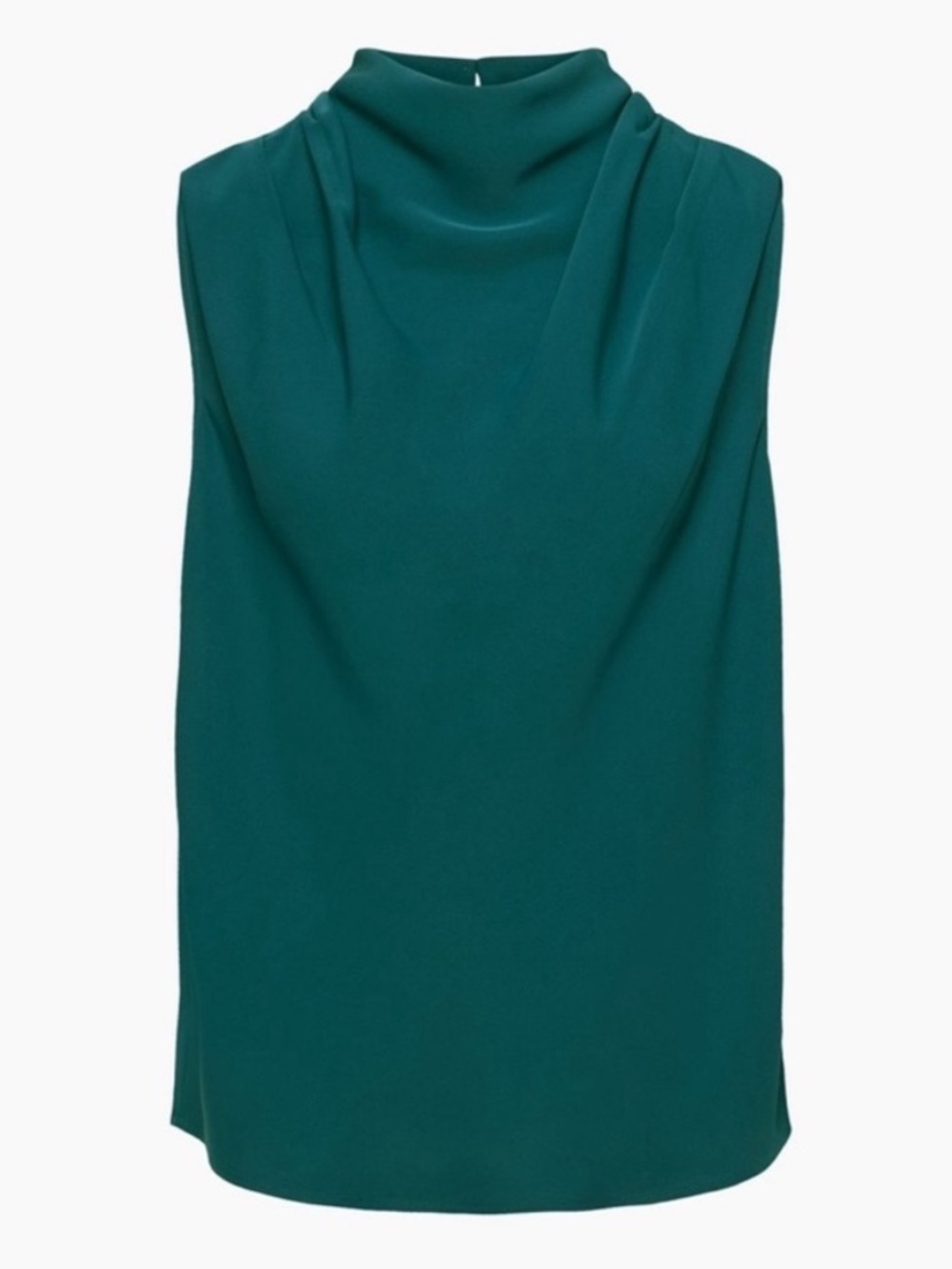 Babaton Carter Blouse Deep Pandora Green Cowl Neck Sleeveless S